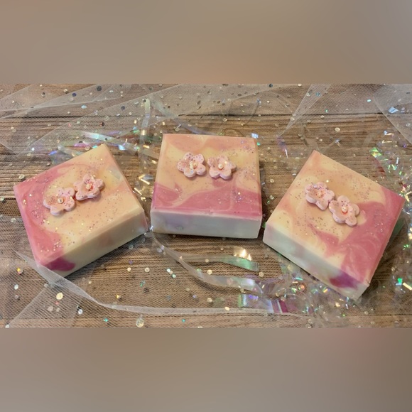 Hand Crafted Artisan Barbie Core Soap with Soap Flower (One) - Picture 3 of 5